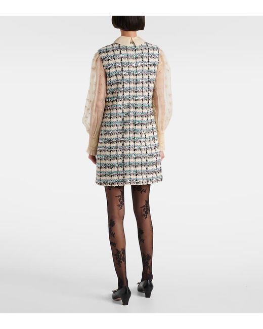 Valentino Gray Floral Lace Tights