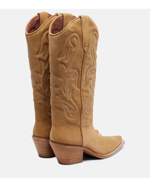 Paris Texas Brown Dakota Suede Cowboy Boots