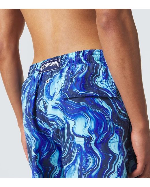 Vilebrequin Blue Moorea Printed Swim Trunks for men