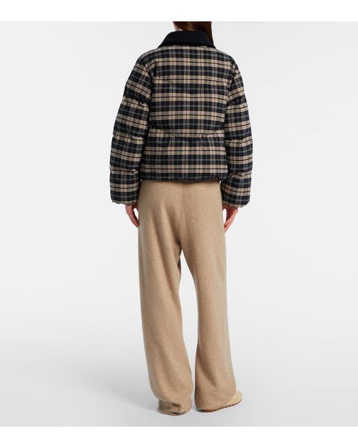 Varley Black Bryony Checked Flannel Puffer Jacket