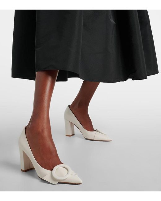 Gianvito Rossi White 85 Leather Pumps