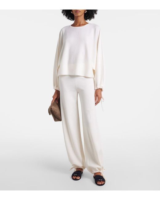 Max Mara White Virgin Wool Wide-Leg Pants