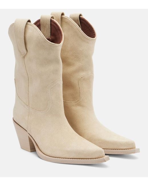 Paris Texas Natural Dakota Suede Ankle Boots