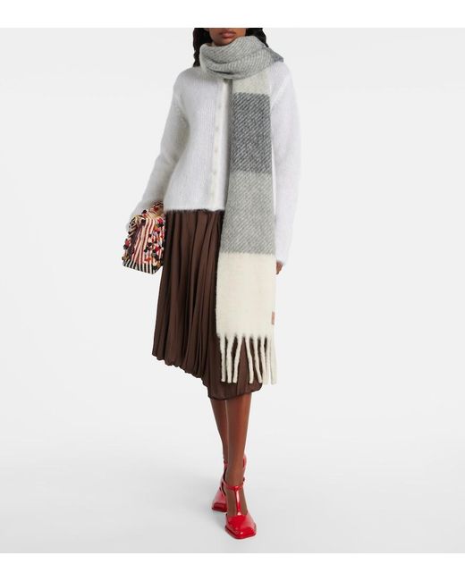 Loewe Gray Alpaca And Wool-Blend Scarf