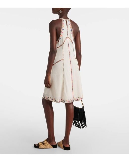 Isabel Marant Natural Sammy Cotton-Blend Minidress