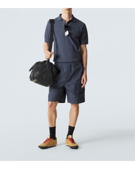 Stone Island Blue Ghost Cotton Canvas Cargo Shorts for men