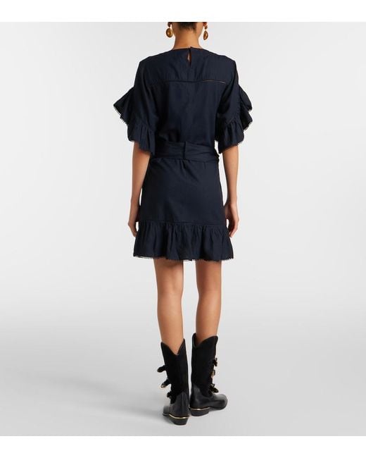 Isabel Marant Black Melicia Ruffled Minidress