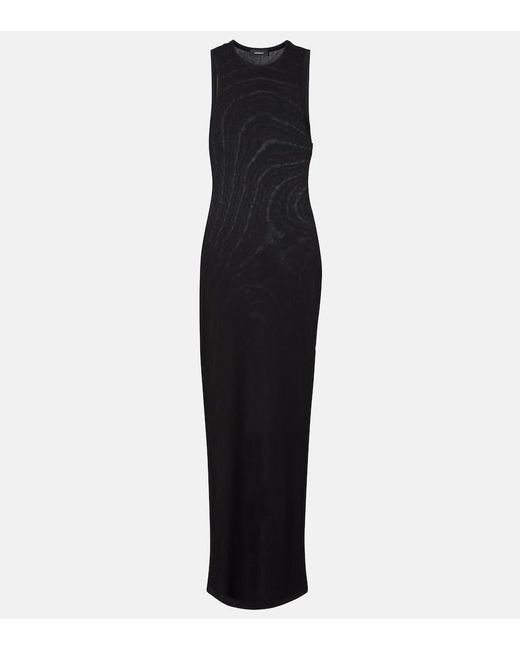 Wardrobe NYC Black Maxikleid Racer Aus Einem Baumwollgemisch