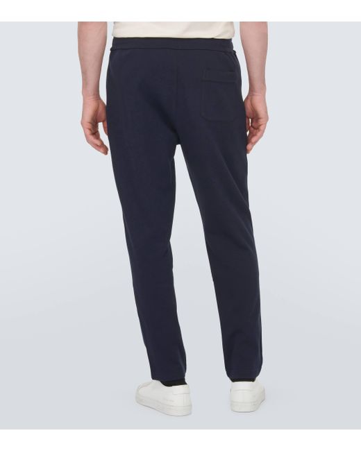 Brioni Blue Cotton-blend Jersey Sweatpants for men