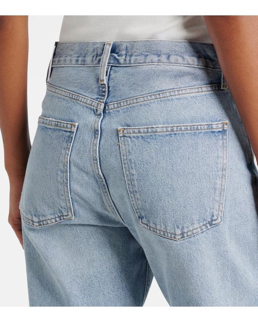 Agolde Blue 90's Mid-Rise Straight Jeans
