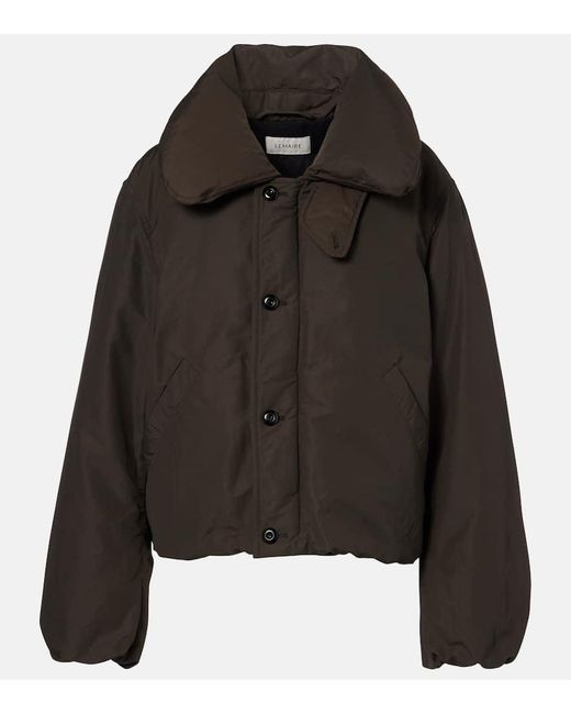 Lemaire Black Linen And Cotton-Blend Down Jacket