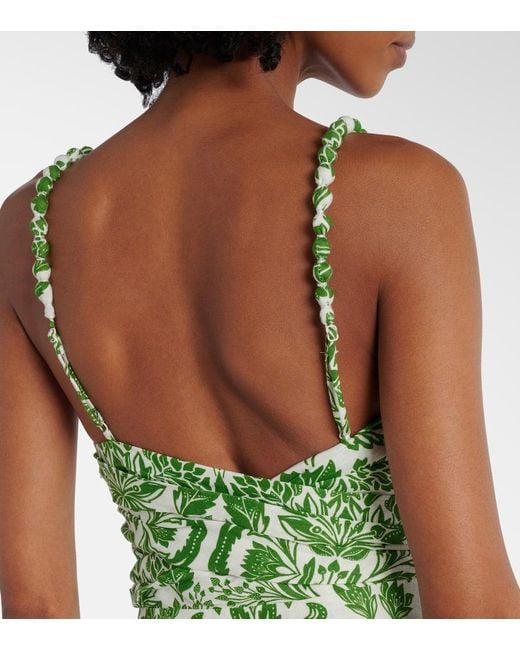 Farm Rio Green Bedrucktes Maxikleid Aus Baumwolle