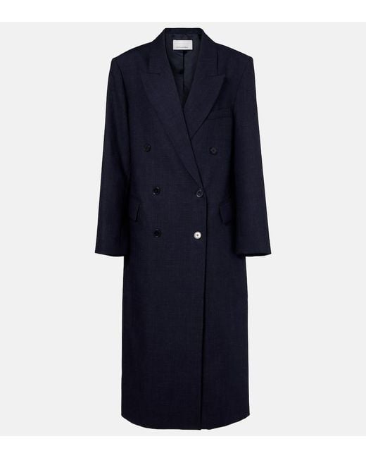 Frankie Shop Blue Jane Virgin Wool Coat
