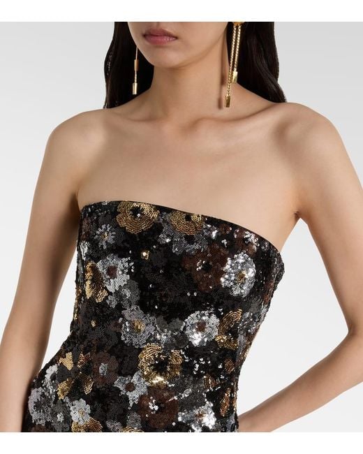 Max Mara Black Vacillo Sequined Midi Dress