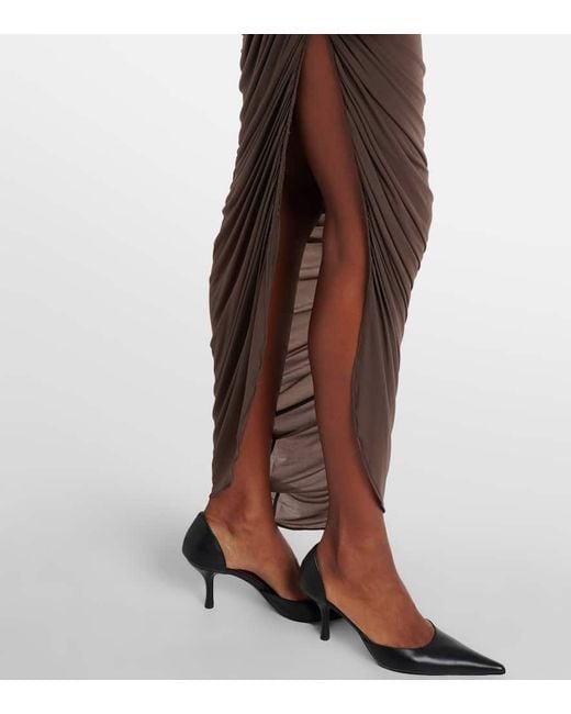 Magda Butrym Brown Draped One-Shoulder Gown