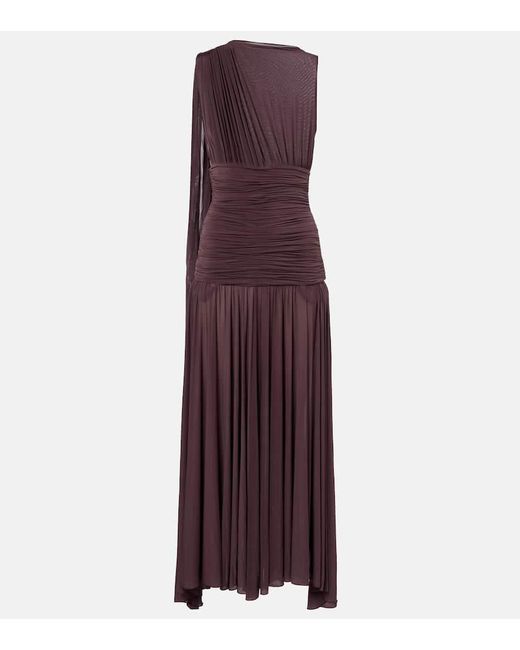 Vestido Midi Translucido Drapeado Magda Butrym de color Purple