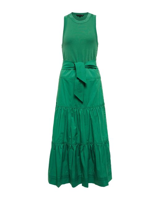 Veronica Beard Austyn Tiered Midi Dress in Green | Lyst