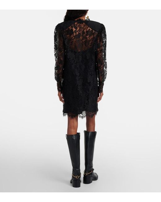 Chloé Black Floral Lace Minidress