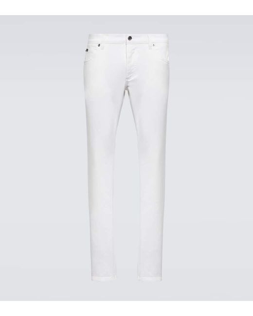 Jeans skinny con logo Dolce & Gabbana de hombre de color White