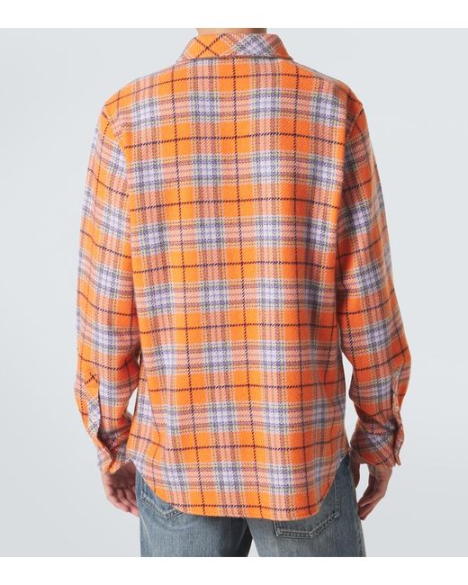 God's True Cashmere Orange Midnight Sun Cashmere Shirt With Carnelian for men