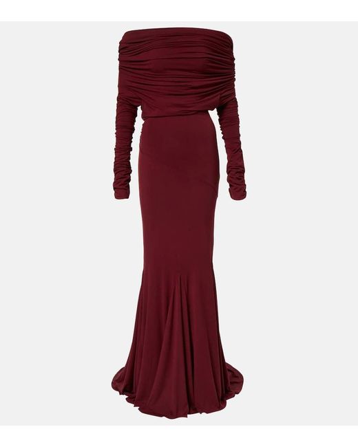 Entire studios Red Bound Off-shoulder Gown
