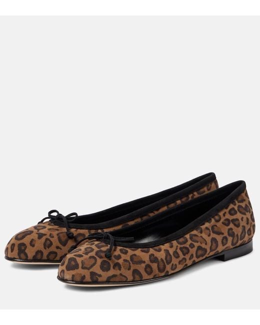 Ballerines Veralli Imprimees En Daim Manolo Blahnik en coloris Brown