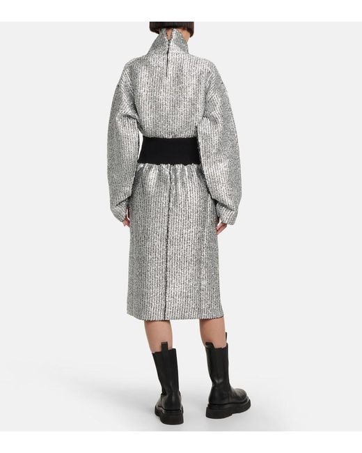 Moncler Genius Black 2 Moncler 1952 Lurex® Wool-blend Midi Skirt