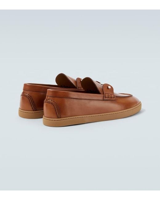 Nauticos Chambeliboat De Piel Christian Louboutin de hombre de color Brown