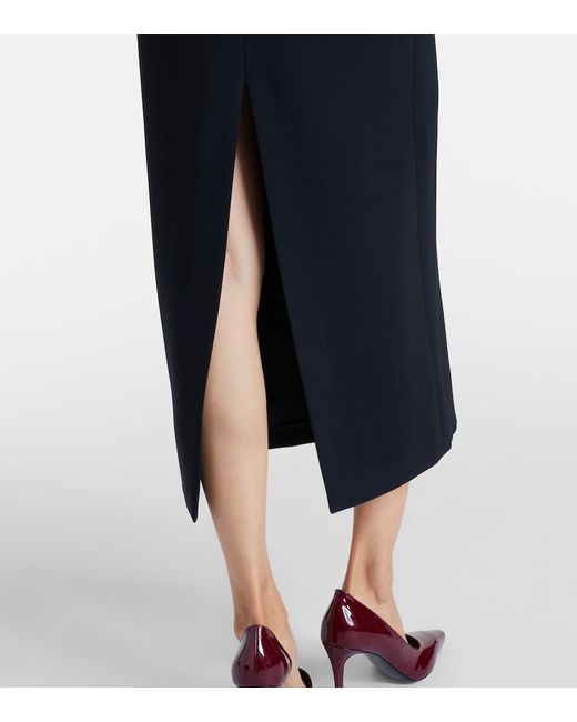 David Koma Black Embellished Cady Midi Dress