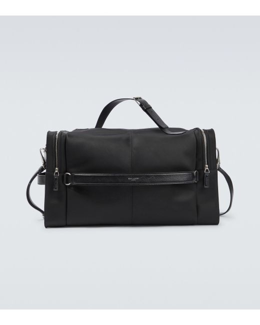 Saint Laurent Black Leather-trimmed Duffle Bag for men