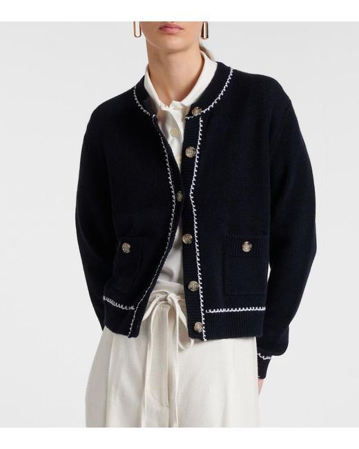 Jardin Des Orangers Blue Wool And Cashmere Cardigan