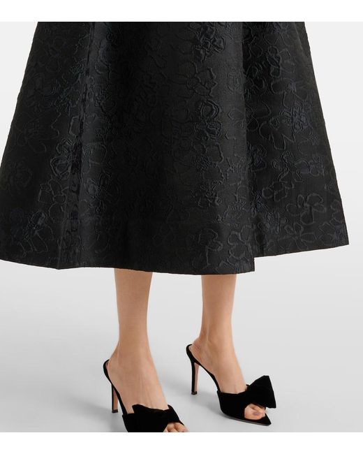 Rebecca Vallance Black Esther Off-Shoulder Midi Dress