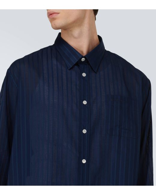 Chemise rayee en coton Givenchy pour homme en coloris Blue