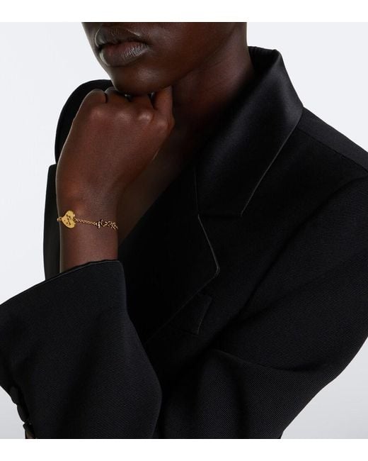 Saint Laurent Metallic Cassandre Chain Bracelet