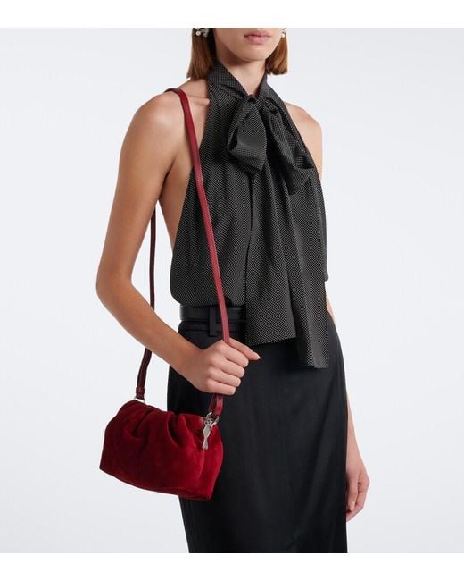 Christian Louboutin Red Eva Mini Suede Crossbody Bag