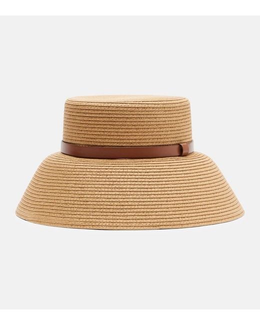 Max Mara Woven Bucket Hat in Natural | Lyst