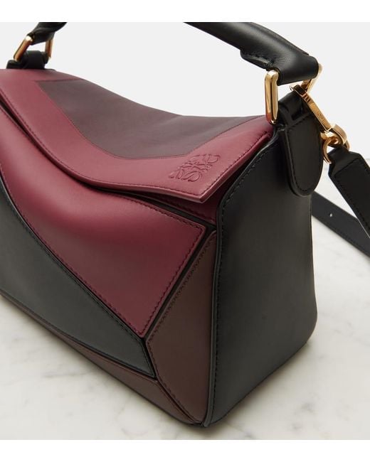 Loewe Black Tote Bas Puzzle Square Small Aus Leder