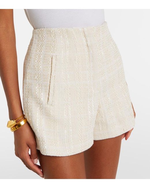 Veronica Beard White Jazmin Cotton-Blend Tweed Shorts