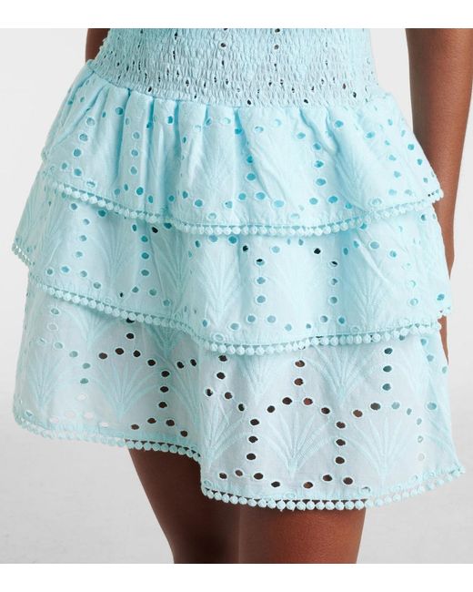 Melissa Odabash Blue Jess Cotton Crochet Minidress