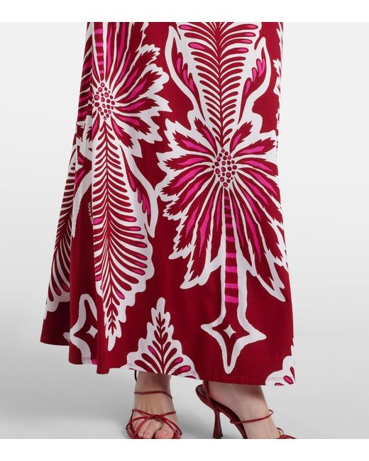 Poupette Red Nova Floral Jersey Maxi Dress