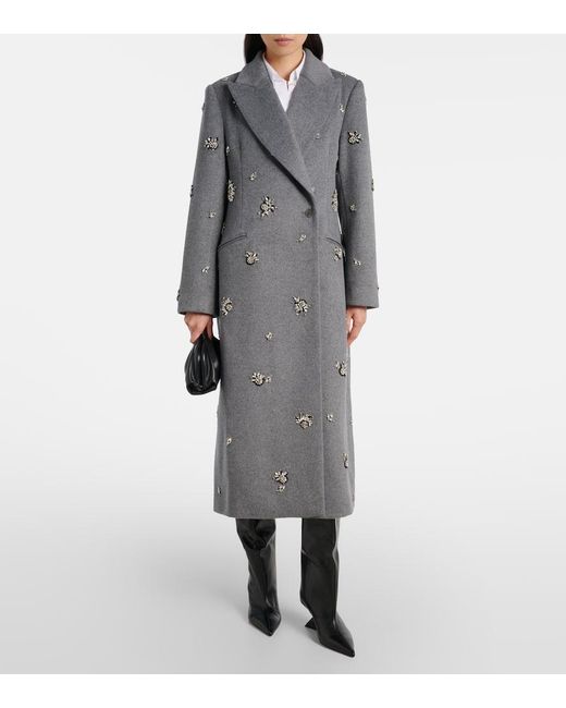 Jonathan Simkhai Gray Mantel Gianni Aus Einem Wollgemisch