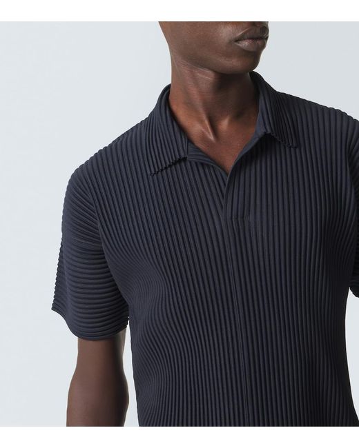 Homme Plissé Issey Miyake Black Basics Pleated Polo Shirt for men