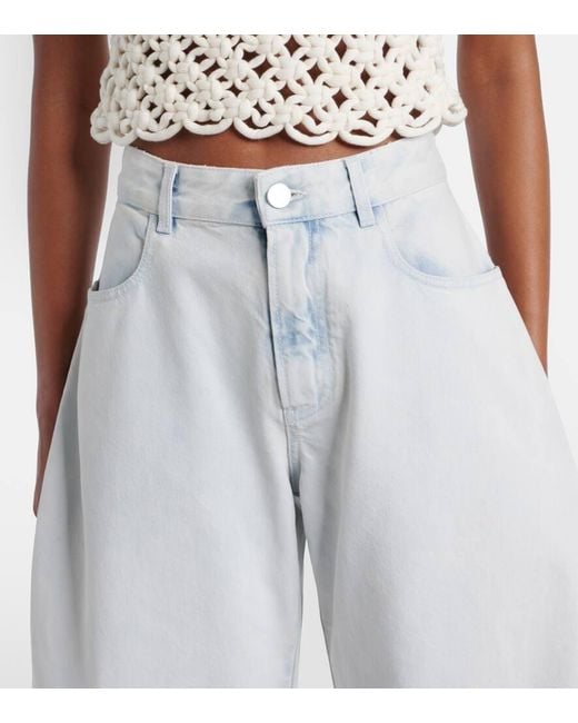 Alaïa White Low-Rise Barrel-Leg Jeans