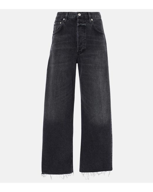Citizens of Humanity Blue Ayla Cropped Wide-Leg Jeans