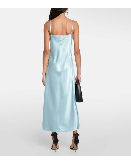 Joseph Blue Clea Silk Satin Slip Dress