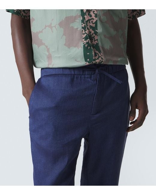 Frescobol Carioca Chinohose Aus Leinen Und Baumwolle in Blue für Herren