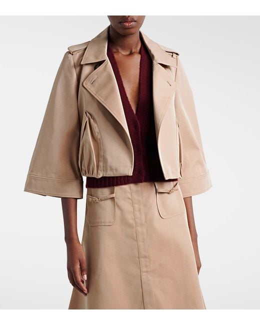 Dorothee Schumacher Natural Luxury Layer Cropped Cotton-Blend Jacket