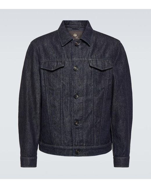 Loro Piana Blue Neive Denim And Cashmere Jacket for men