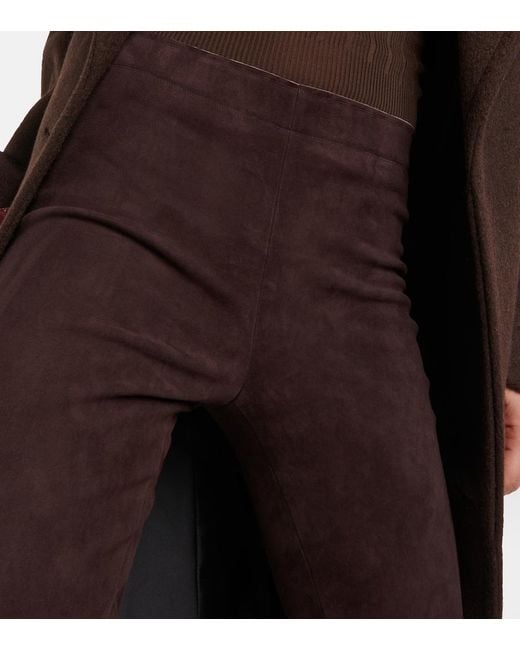Stouls Brown Jp Twenty Mid-Rise Bootcut Suede Pants
