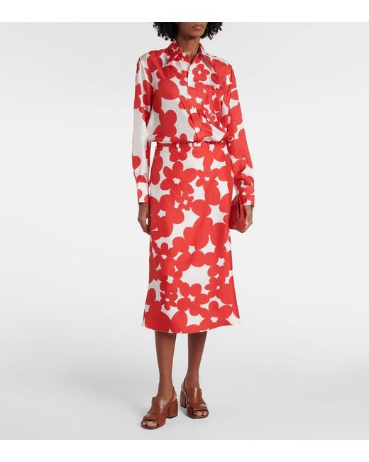 Marni Red Printed Silk Shirt